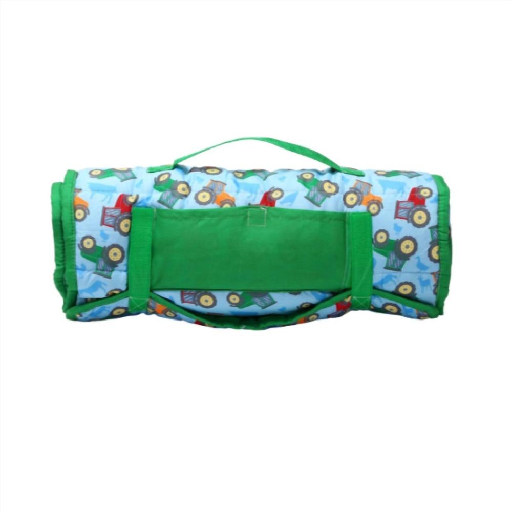 NEW JANE MARIE kid's hay day nap mat in blue/green multi